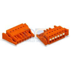 1-conductor female connector, push-button, Push-in CAGE CLAMP&reg;, orange