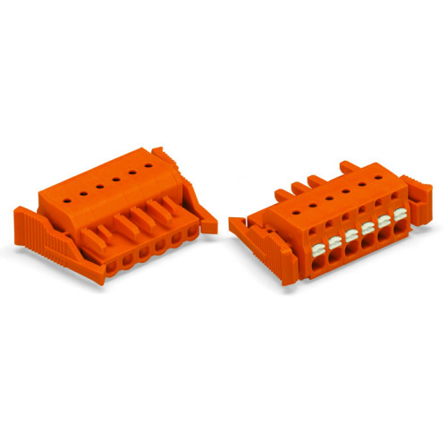 1-conductor female connector, push-button, Push-in CAGE CLAMP&reg;, orange