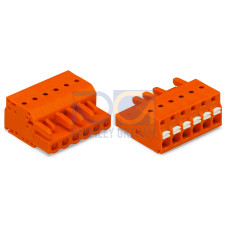 1-conductor female connector, push-button, Push-in CAGE CLAMP&reg;, orange