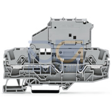 2-conductor fuse terminal block, with pivoting fuse holder, for 5 x 30 mm miniature metric fuse, gray