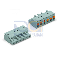 1-conductor female connector, push-button, Push-in CAGE CLAMP&reg;, gray