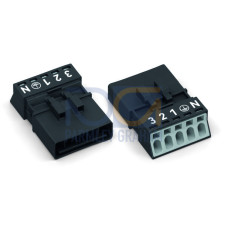 Plug, 5-pole, Cod. A, black