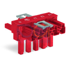 T-distribution connector, 5-pole, Cod. P, red