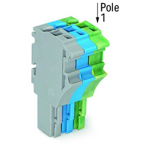 1-conductor female connector, Push-in CAGE CLAMP&reg;, 4 mm&sup2;, gray/blue/green-yellow