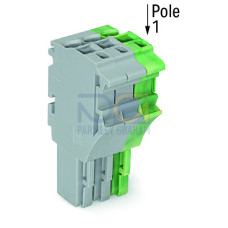1-conductor female connector, Push-in CAGE CLAMP&reg;, 4 mm&sup2;, green-yellow/gray