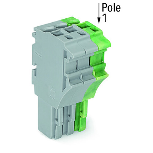 1-conductor female connector, Push-in CAGE CLAMP&reg;, 4 mm&sup2;, green-yellow/gray