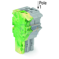 1-conductor female connector, Push-in CAGE CLAMP&reg;, 4 mm&sup2;, gray/green-yellow