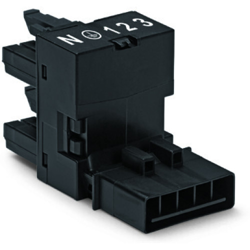 h-distribution connector, 5-pole, Cod. A, black