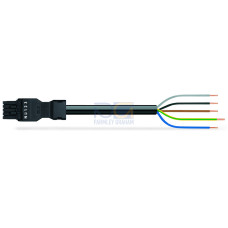 pre-assembled connecting cable, Eca, Socket/open-ended, black