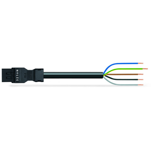 pre-assembled connecting cable, Eca, Plug/open-ended, black