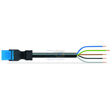 pre-assembled connecting cable, Eca, Plug/open-ended, blue