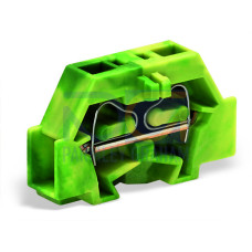 2-conductor terminal block, without push-buttons, with fixing flange, green-yellow