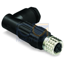 Fitted pluggable connector, 3-pole, M8 socket, right angle