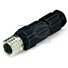 Fitted pluggable connector, 3-pole, M8 socket, straight