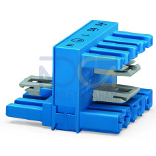 h-distribution connector, 5-pole, Cod. I, blue