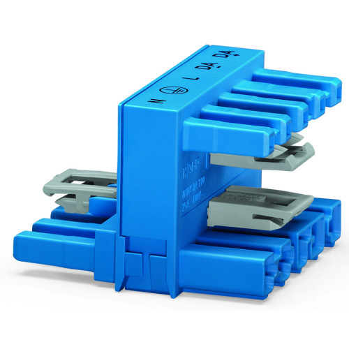 h-distribution connector, 5-pole, Cod. I, blue