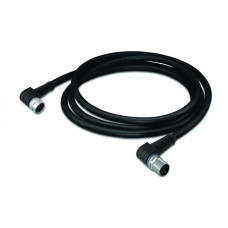 Sensor/Actuator cable, M8 socket, angled, M12A plug, angled, 4-pole, Length: 1 m