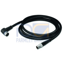 Sensor/Actuator cable, M12A socket,  angled, M8 plug,  straight