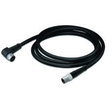 Sensor/Actuator cable, M12A socket,  angled, M8 plug,  straight