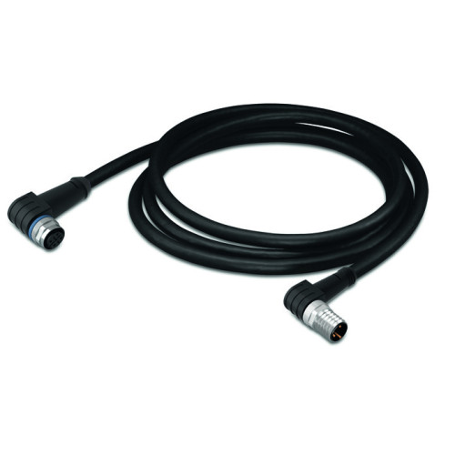 Sensor/Actuator cable, M12A socket,  angled, M8 plug,  angled