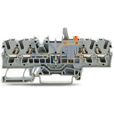 4-conductor disconnect/test terminal block, with mechanical interlock, with test option, gray