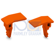 Lockout cap, for wire insertion and actuating opening, orange