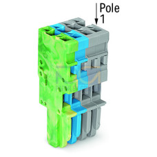 1-conductor female connector, CAGE CLAMP&reg;, 4 mm&sup2;, gray/blue/green-yellow