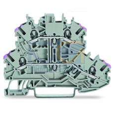 Double-deck terminal block, 4-conductor through terminal block, L, gray