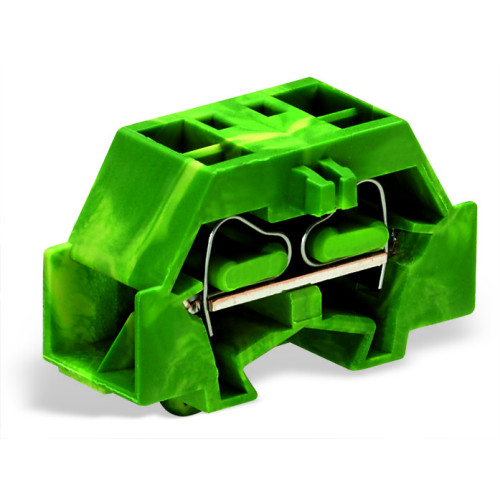 4-conductor terminal block, without push-buttons, with snap-in mounting foot, green-yellow