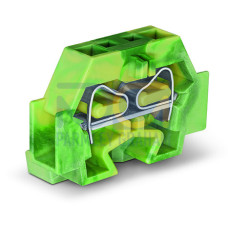 2-conductor terminal block, without push-buttons, with fixing flange, green-yellow