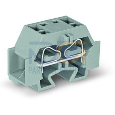 4-conductor terminal block, without push-buttons, with snap-in mounting foot, gray