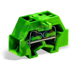 4-conductor end terminal block, without push-buttons, without protruding snap-in mounting foot, green-yellow