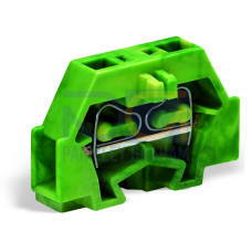 2-conductor terminal block, without push-buttons, with fixing flange, green-yellow