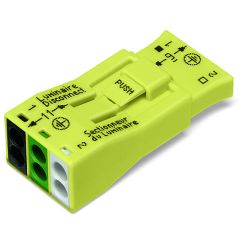 Luminaire disconnect connector, 3-pole, yellow