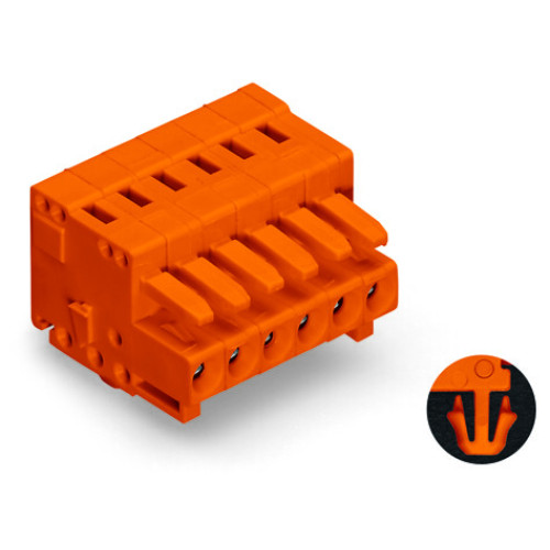 1-conductor female connector, CAGE CLAMP&reg;, 1.5 mm&sup2;, orange