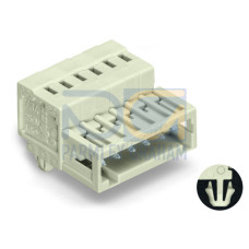 1-conductor male connector, CAGE CLAMP&reg;, 1.5 mm&sup2;, light gray