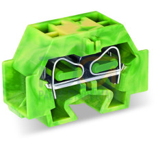 4-conductor terminal block, without push-buttons, with snap-in mounting foot, green-yellow