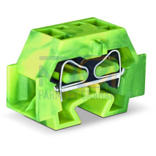 4-conductor terminal block, without push-buttons, with snap-in mounting foot, green-yellow