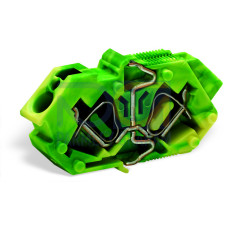 Modular ground feedthrough center terminal block, Conductor/conductor connection, Plate thickness: 1  4 mm, green-yellow