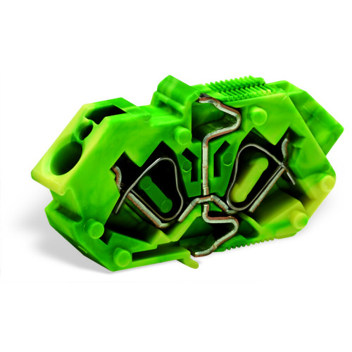 Modular ground feedthrough center terminal block, Conductor/conductor connection, Plate thickness: 1  4 mm, green-yellow