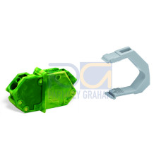 Feedthrough terminal block, Conductor/conductor connection, Plate thickness: 1  4 mm, green-yellow