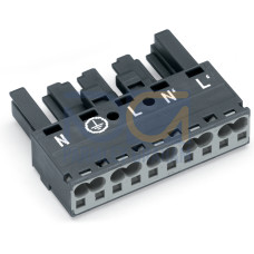 Socket, 5-pole, Cod. L, dark gray