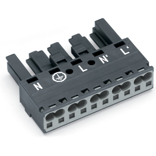 Socket, 5-pole, Cod. L, dark gray