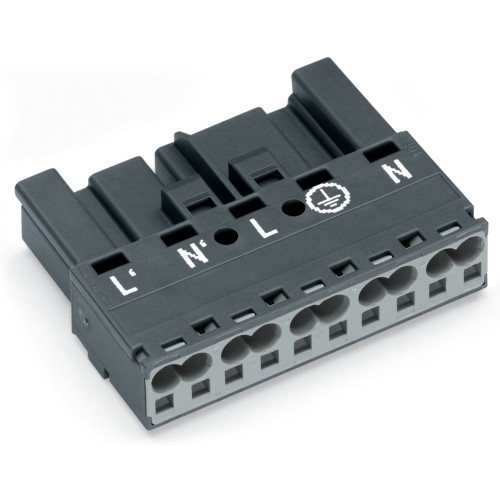 Plug, 5-pole, Cod. L, dark gray