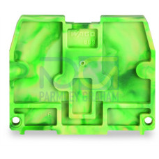 End plate, for terminal blocks with snap-in mounting foot, 2.5 mm thick, green-yellow