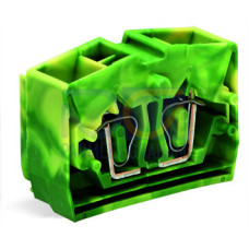 4-conductor center terminal block, without push-buttons, 1-pole, green-yellow