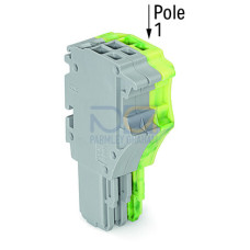1-conductor female connector, Push-in CAGE CLAMP&reg;, 1.5 mm&sup2;, gray/green-yellow
