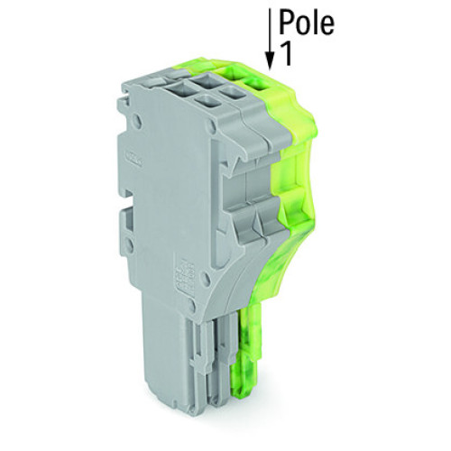1-conductor female connector, Push-in CAGE CLAMP&reg;, 1.5 mm&sup2;, gray/green-yellow
