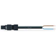 pre-assembled connecting cable, Eca, Plug/open-ended, black