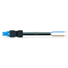 pre-assembled connecting cable, Eca, Socket/open-ended, blue